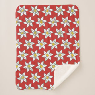 Edelweiss blüht rote Sherpa Fleece-Decke Sherpadecke