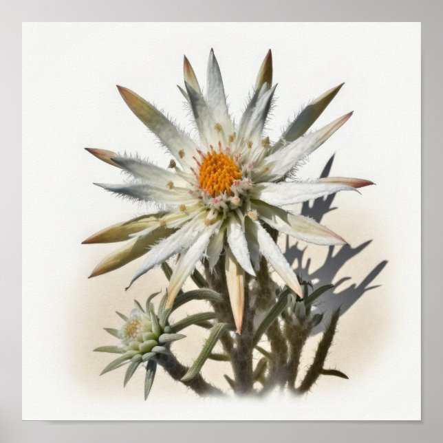 Edelweiss Blume Art Print Poster (Vorne)