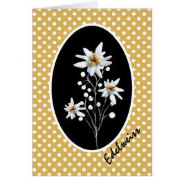 Edelweiss-Blume auf Gelb- und Weißpolka-Punkten