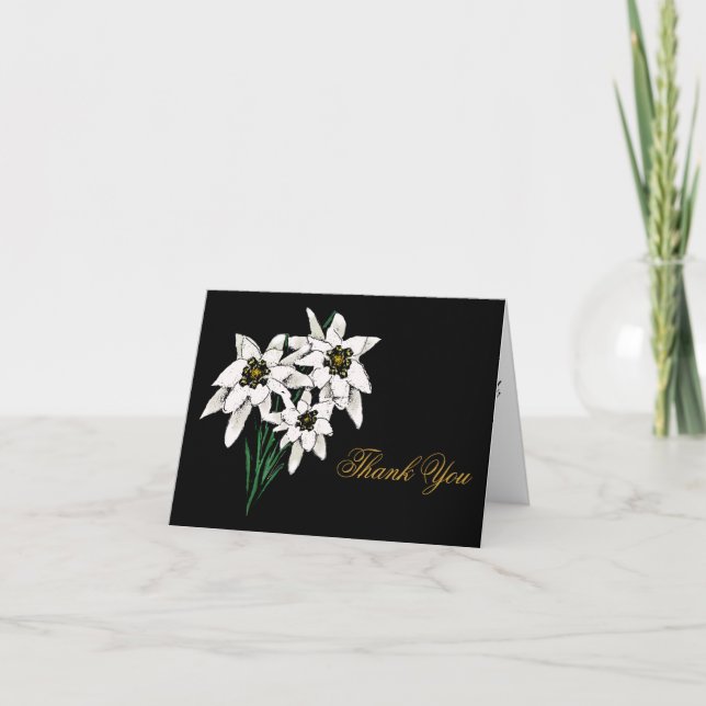 Edelweiss Blume danken Ihnen zu kardieren Dankeskarte (Vorderseite)