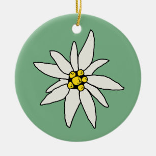 Edelweiss Chalet Blume Retro Huts Vintag Alm Keramik Ornament