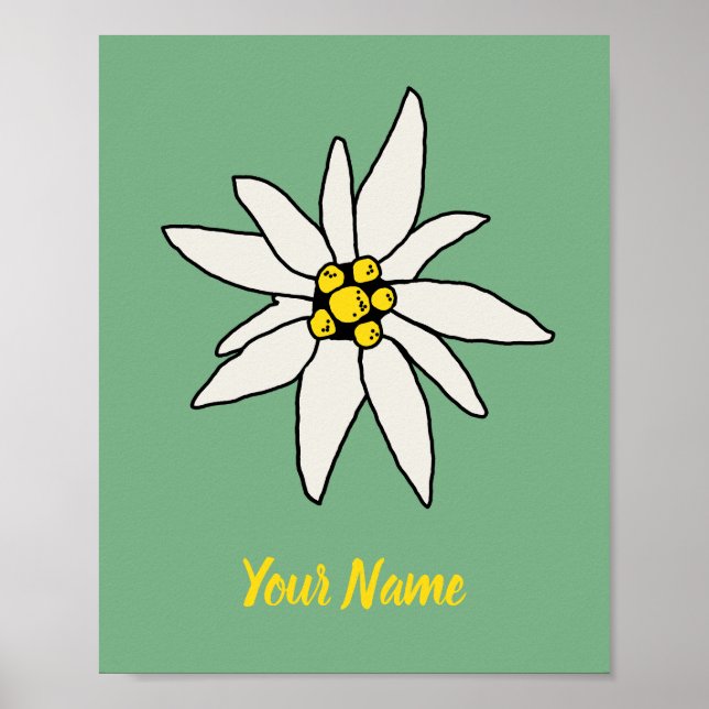 Edelweiss Chalet Blume Retro Huts Vintag Alm Poster (Vorne)