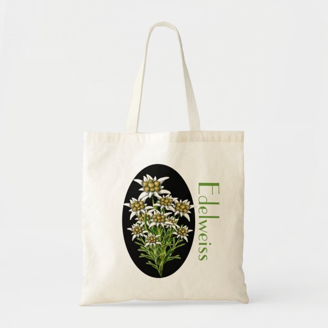 Edelweiss Floral Custom Tote Bag Tragetasche (Vorne)