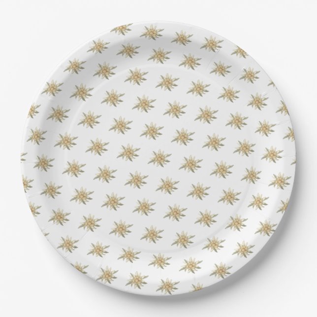 Edelweiss Floral Pappteller (Vorderseite)