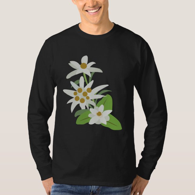 Edelweiss Flower Mountain Flowers Switzerland Aust T-Shirt (Vorderseite)