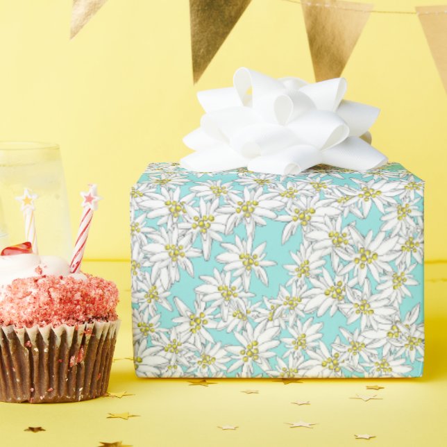 Edelweiss HandGezeichnet Musik Alpenflora Geschenkpapier (Geburtstagsparty)