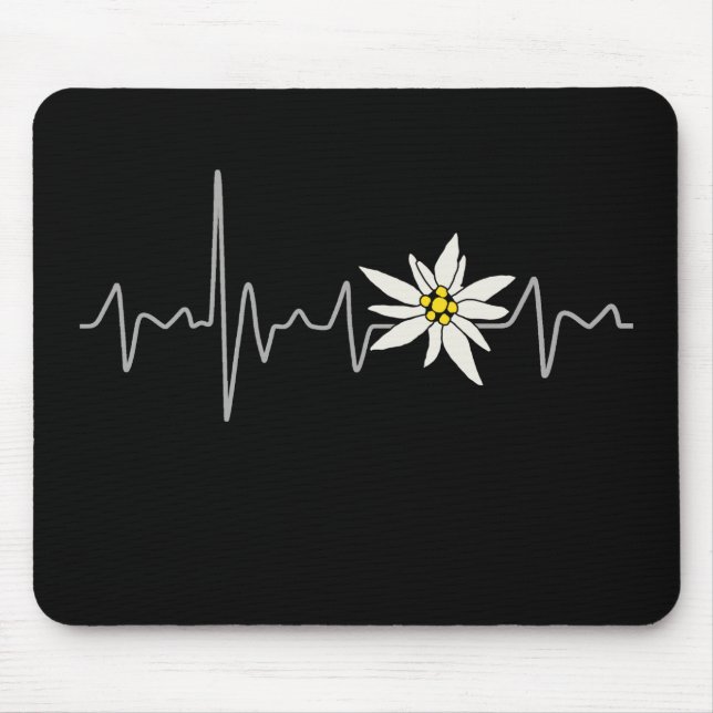 Edelweiss Herzschlag für Berg- und Wanderfreund Mousepad (Vorne)
