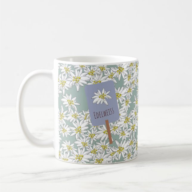 Edelweiss Niedlich Hand Illustriert den Klang der  Kaffeetasse (Links)