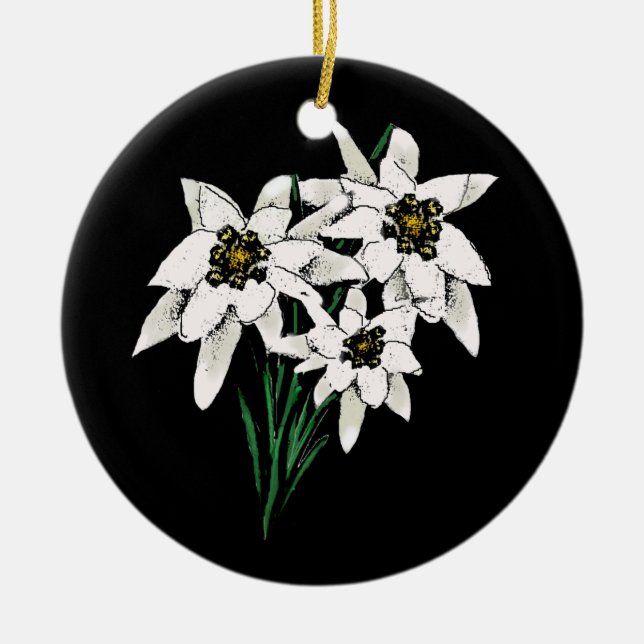 Edelweiss-Ornament Keramik Ornament (Vorne)