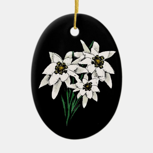 Edelweiss-Ornament Keramik Ornament (Vorne)