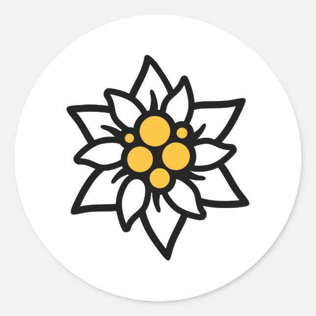 Edelweiss Runder Aufkleber (Vorderseite)