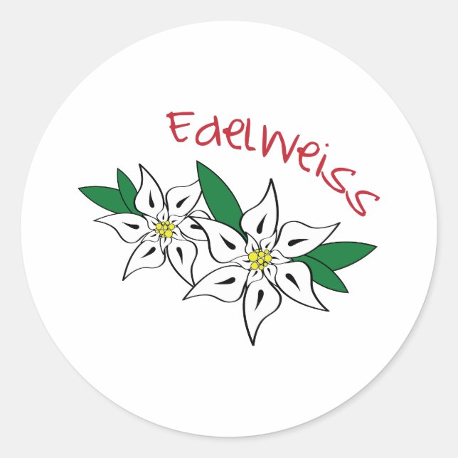Edelweiss Runder Aufkleber (Vorderseite)