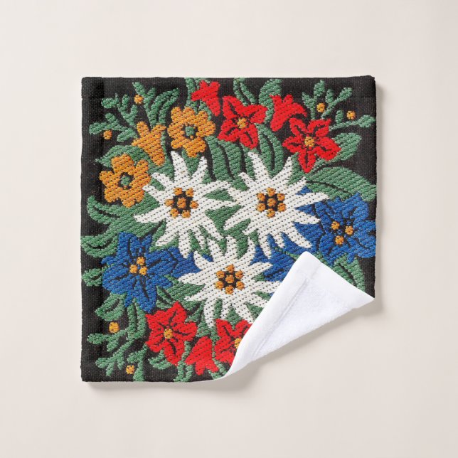 Edelweiss Schweizer alpine Blume Badhandtuch Set (Waschlappen)
