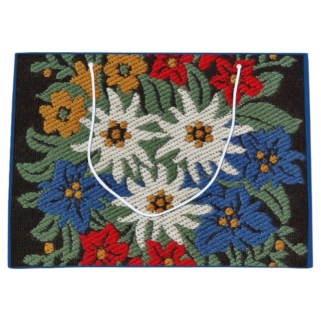 Edelweiss Schweizer alpine Blume Große Geschenktüte (Vorderseite)