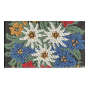 Edelweiss Schweizer alpine Blume Namenschild