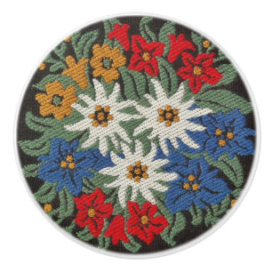 Edelweiss Schweizer Blume Keramikknauf