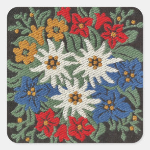 Edelweiss Schweizer Blume Quadratischer Aufkleber