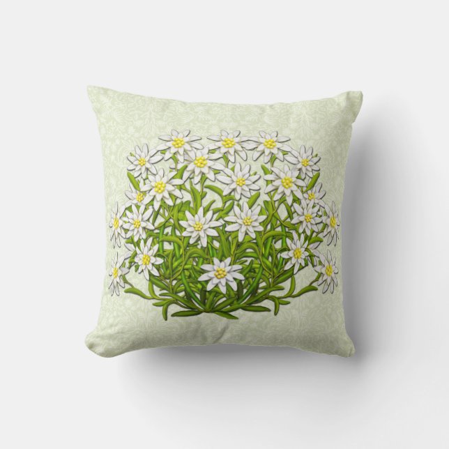 Edelweiss Schweizer GebirgsBlumen-Kissen Kissen (Vorderseite)
