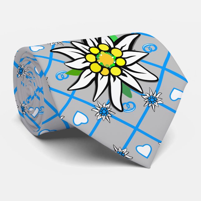 Edelweiss sur noir cravate (Roulé)