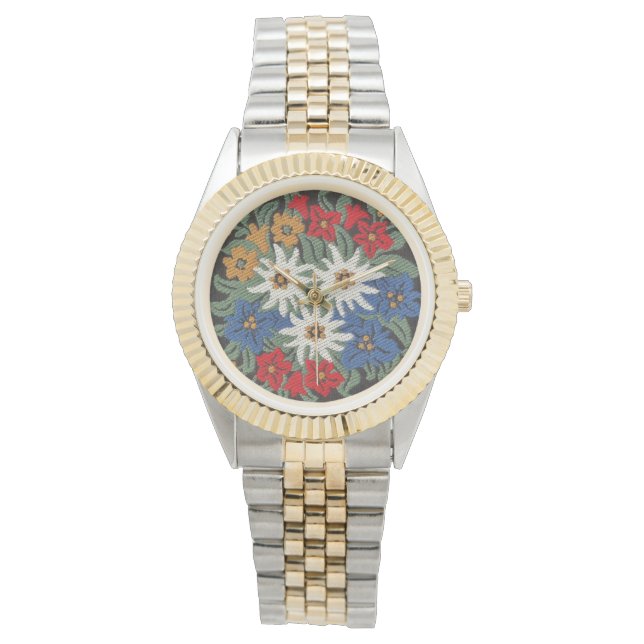 Edelweiss Swiss Alpine Flower Armbanduhr (Vorderseite)