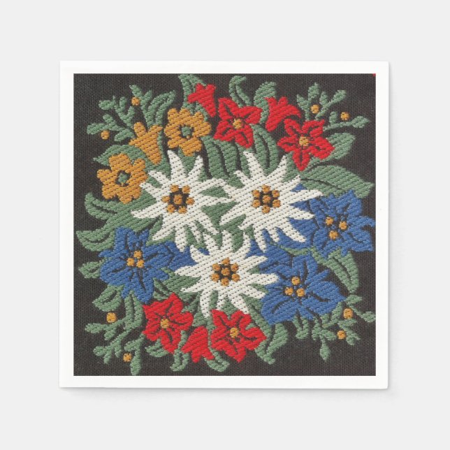 Edelweiss Swiss Alpine Flower Serviette (Vorderseite)
