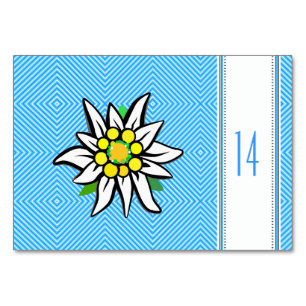 Edelweiss Tischkarten Tischnummer