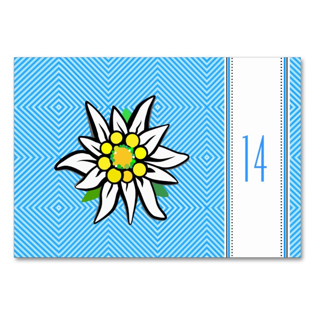 Edelweiss Tischkarten Tischnummer (Rückseite)