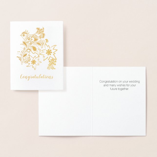 Edelweiss und Bird Wedding Herzlichen Glückwunsch Folienkarte (Anzeige)