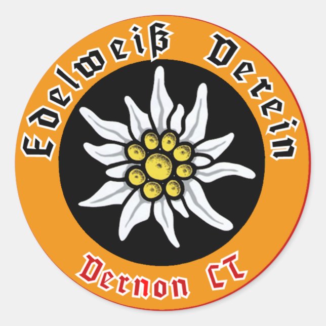 Edelweiss-Verein Runder Aufkleber (Vorderseite)