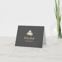 Edelweiss Wildblume Elegantes Charcoa Brautparty Dankeskarte