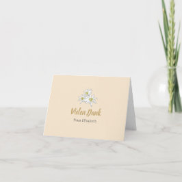 Edelweiss Wildblume Niedlich Champagner Brautparty Dankeskarte