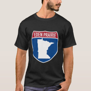 Eden Prairie Minnesota Karte Interstate-Zeichen T-Shirt