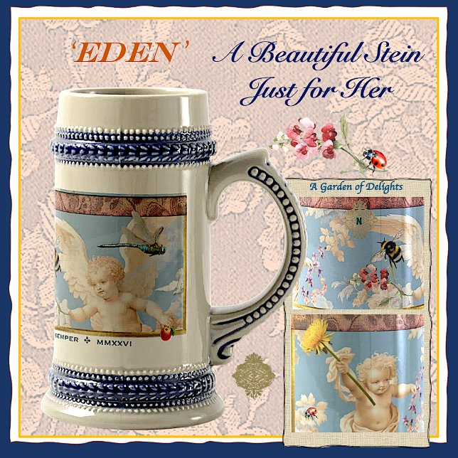 'Eden' Stein Bierglas (For her most beautiful celebrations & milestones 'Eden' is a woman's stein to display or partake of)