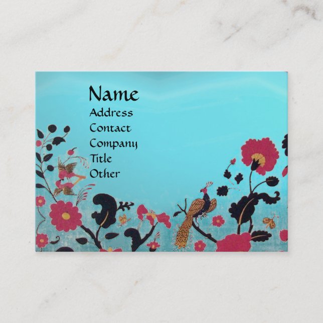EDEN / WHIMSICAL GARDEN / blue aquamarine Visitenkarte (Vorderseite)