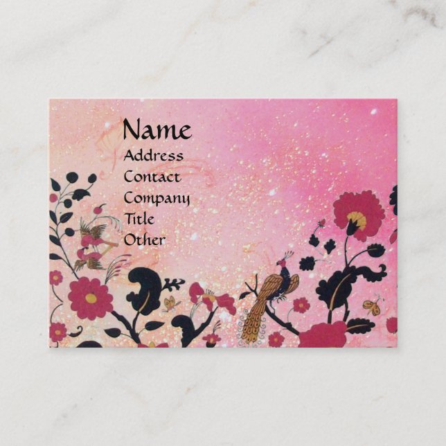 EDEN / WHIMSICAL GARDEN ,PINK GOLD GLITZERN VISITENKARTE (Vorderseite)