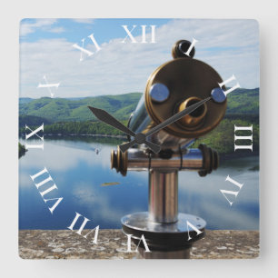 Edersee Aussicht von Schloß Waldeck Quadratische Wanduhr
