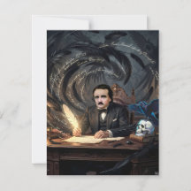 Edgar A. Poe komponiert The Raven in gotischen Trä