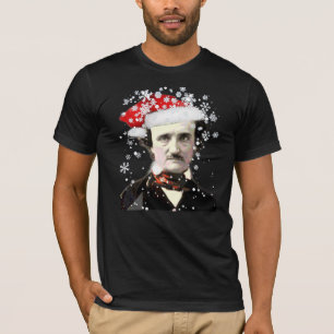 Edgar Allan Poe Christmas Hat Snowflake T-Shirt