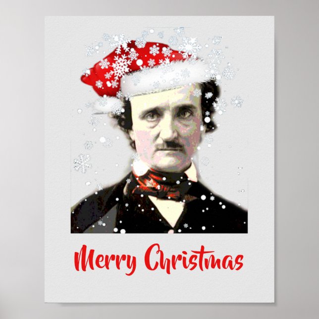 Edgar Allan Poe Christmas Wish Hat Snowflake Poster (Vorne)