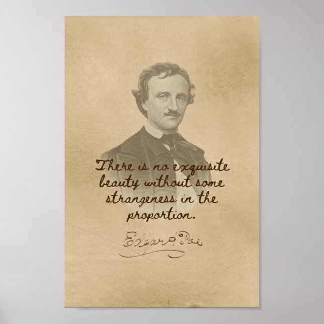 Edgar Allan Poe Citation - Exquise Affiche de beau (Devant)