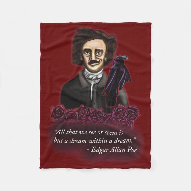 Edgar Allan Poe, Dark Academia Fleecedecke (Vorderseite)