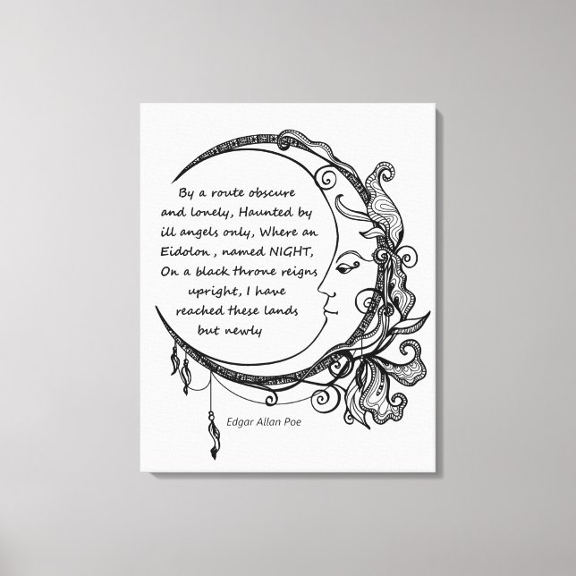 Edgar Allan Poe Dreamland Dream Poem Leinwanddruck (Vorderseite)