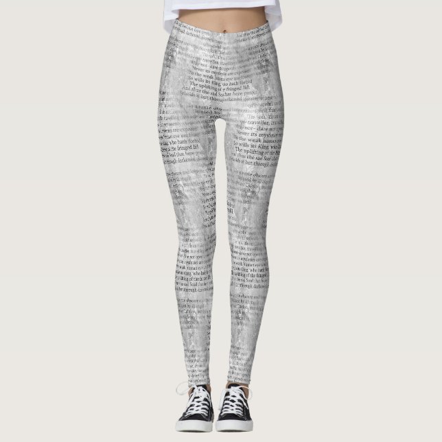 Edgar Allan Poe Dreamland Gedicht Black Gray Leggings (Vorderseite)