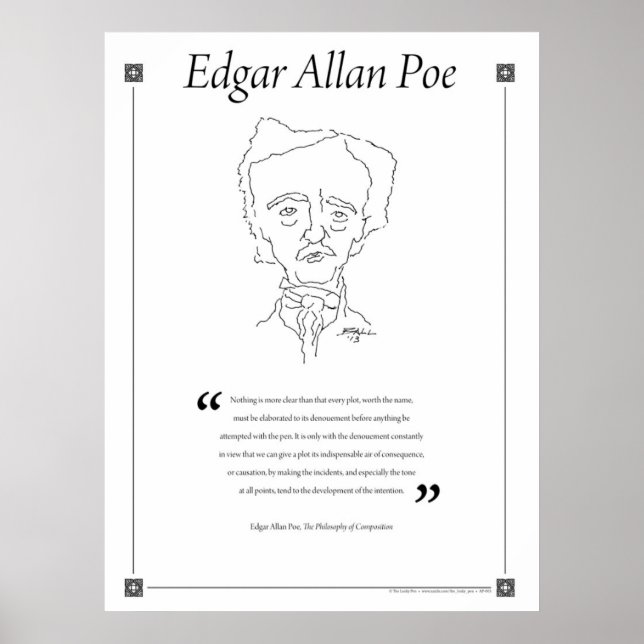 Edgar Allan Poe Ecrire Citation Poster (Devant)