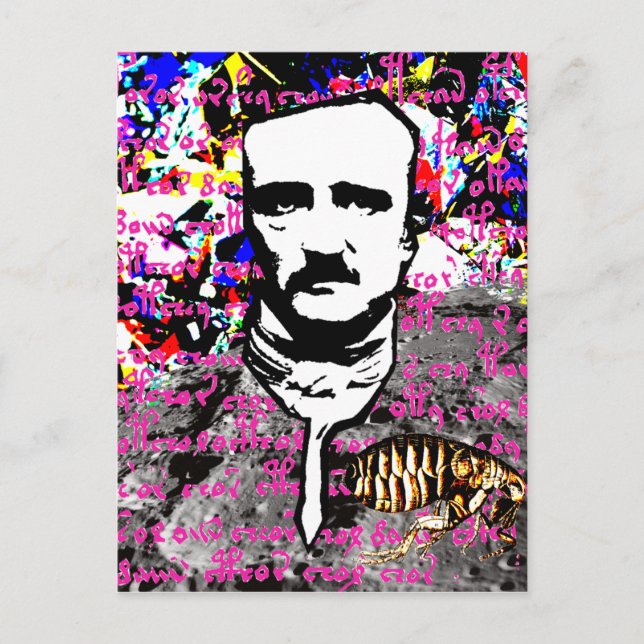 Edgar Allan Poe Flea Moon Lunar Voynich Manuscript Postkarte (Vorderseite)