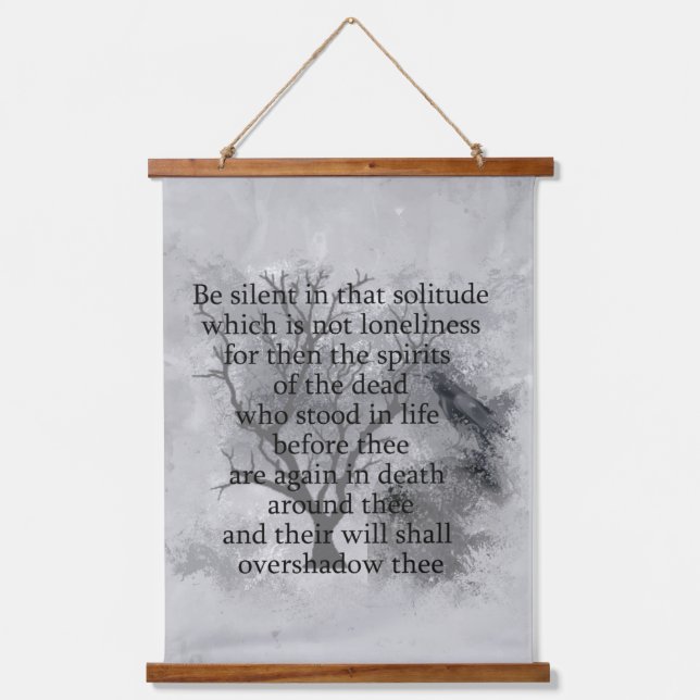 Edgar Allan Poe Gedicht Dark Goth Halloween Wandteppich Mit Holzrahmen (Vorderseite)