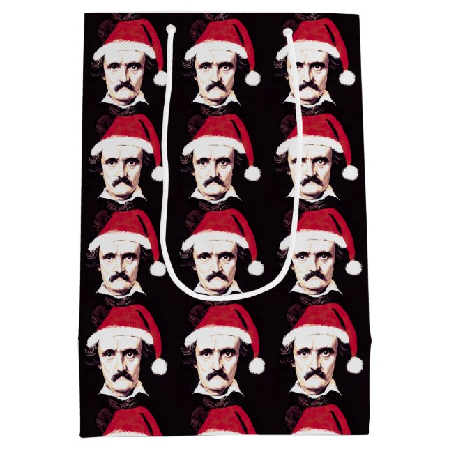 Edgar Allan Poe Goth Weihnachtsgeschenk-Tasche Mittlere Geschenktüte (Rückseite)