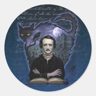 Edgar Allan Poe Gothic Raven Aufkleber