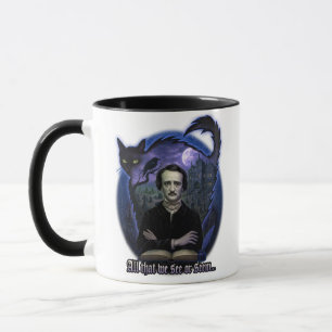 Edgar Allan Poe Gothique Mug - Haunted Raven & Cat