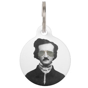Edgar Allan Poe in Sonnenbrillen Personalisiert Tiernamensmarke